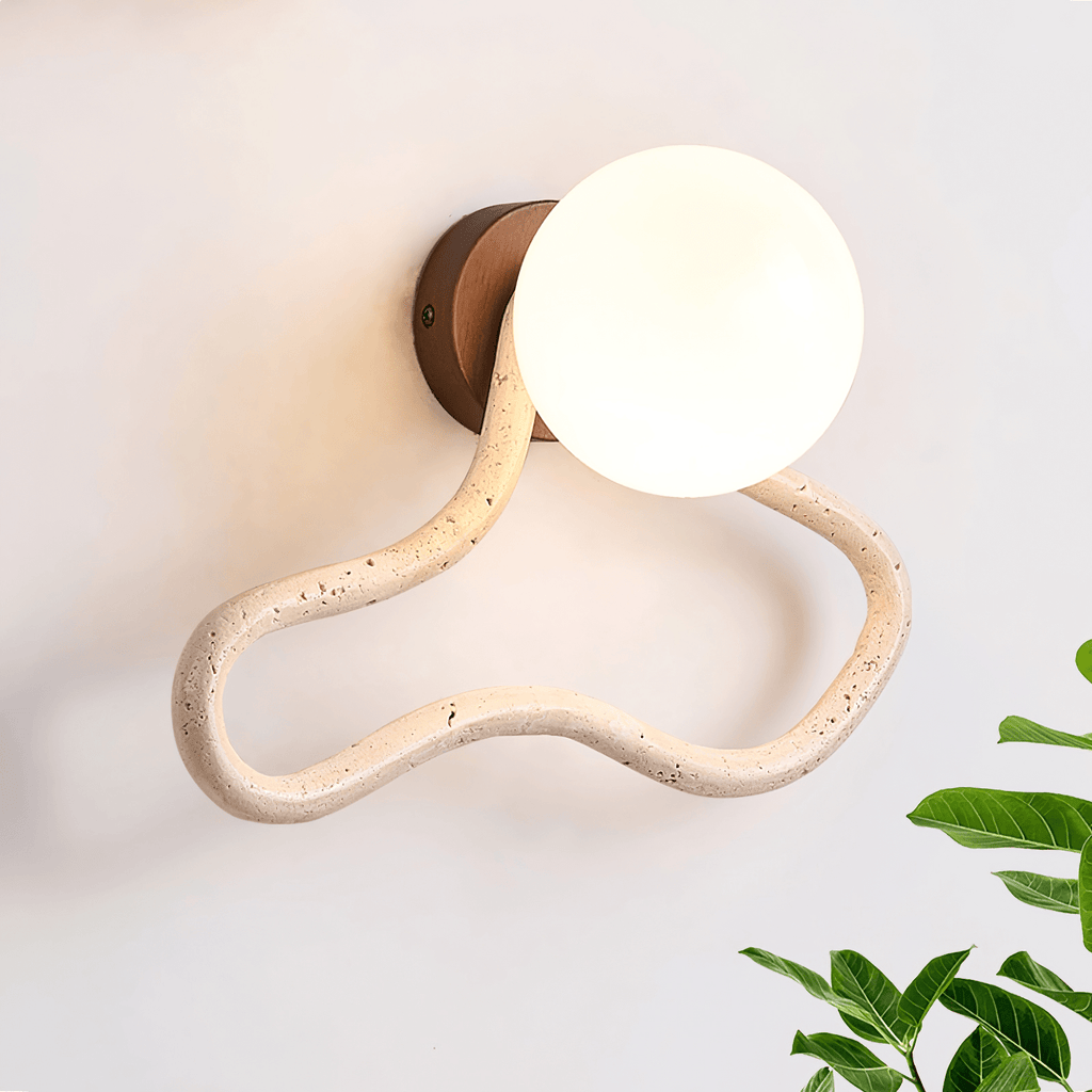 Driftform Travertine Wall Light, Hardwired Wall Sconce, detail 5