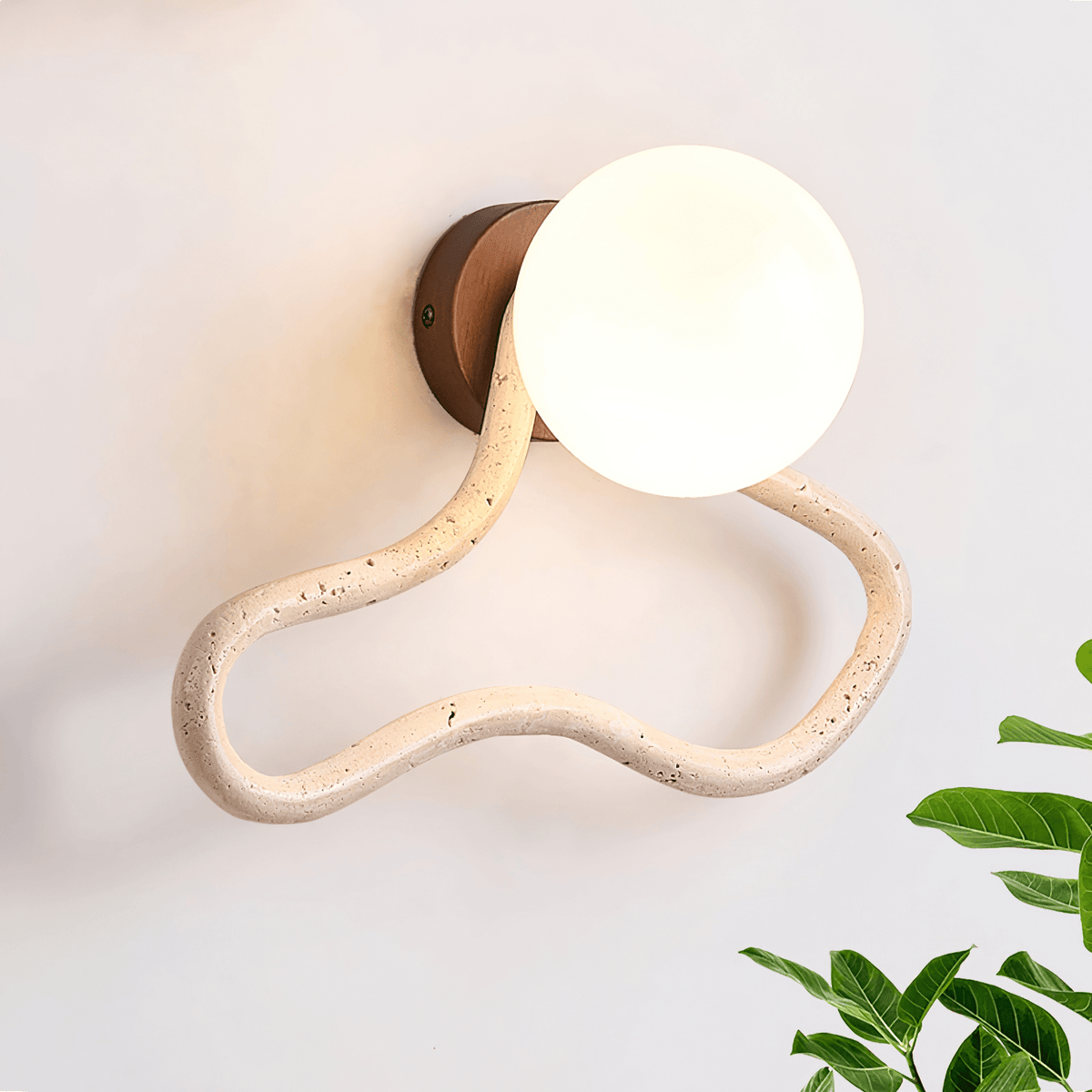 Driftform Travertine Wall Light, Hardwired Wall Sconce, detail 5