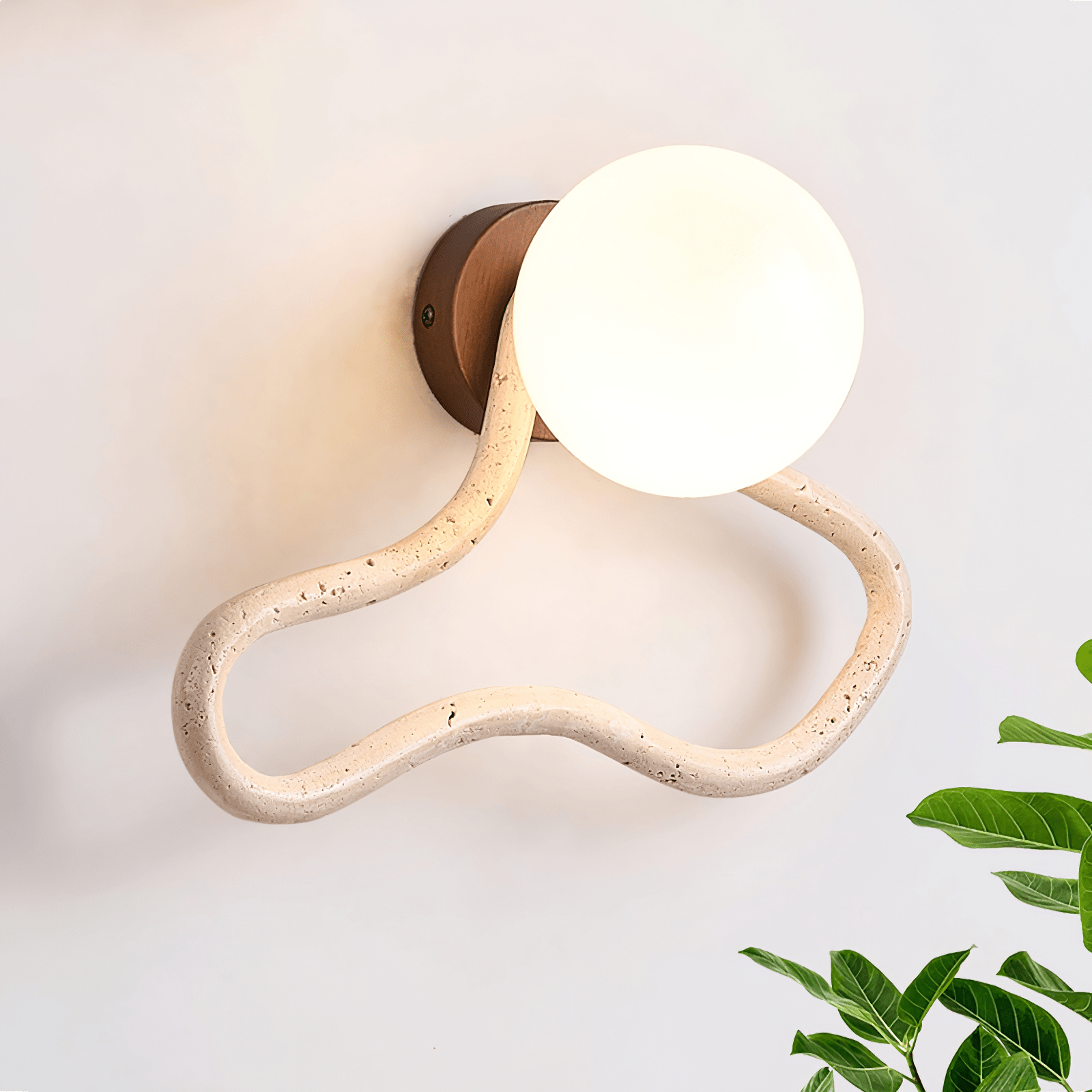 Driftform Travertine Wall Light, Hardwired Wall Sconce, detail 5