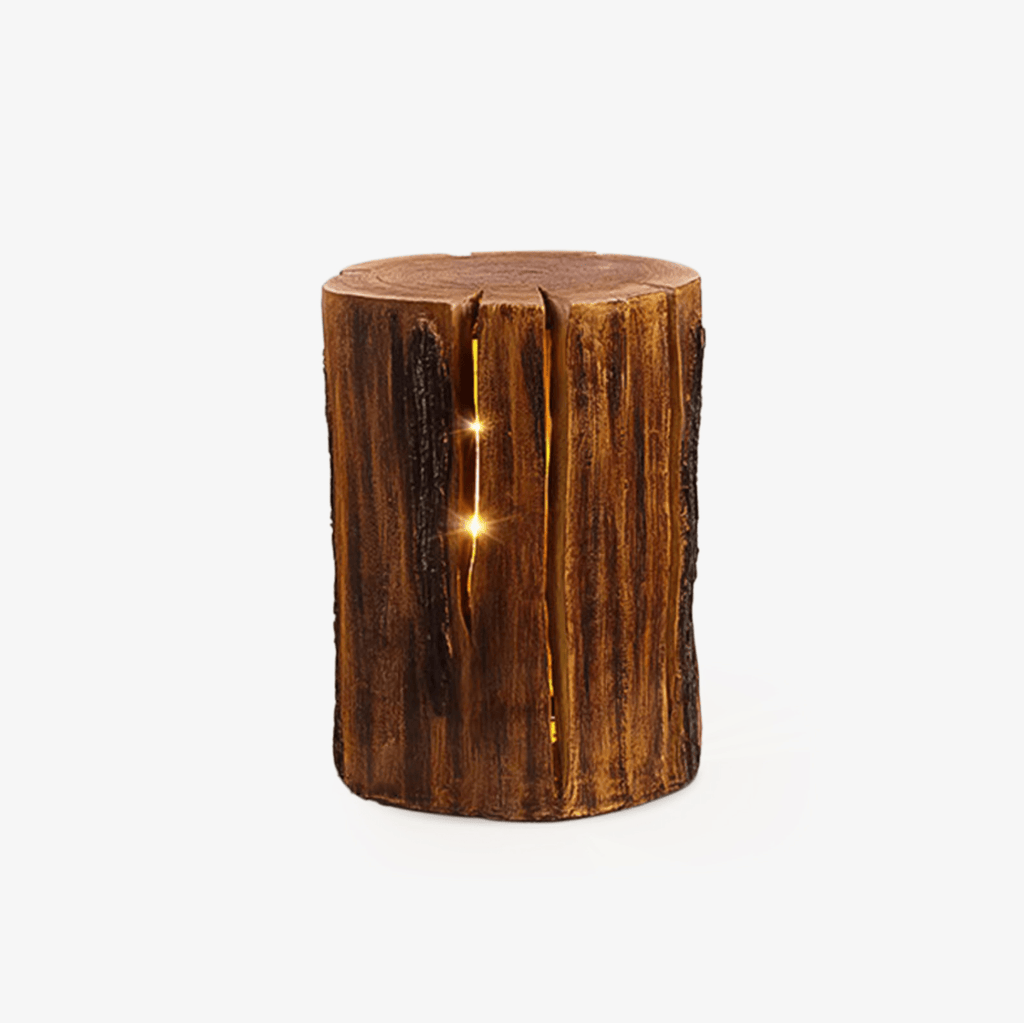 Rustic Log Exterior LED Light, Outdoor Wall Light, Resin, Dia 20cm x H 26cm
