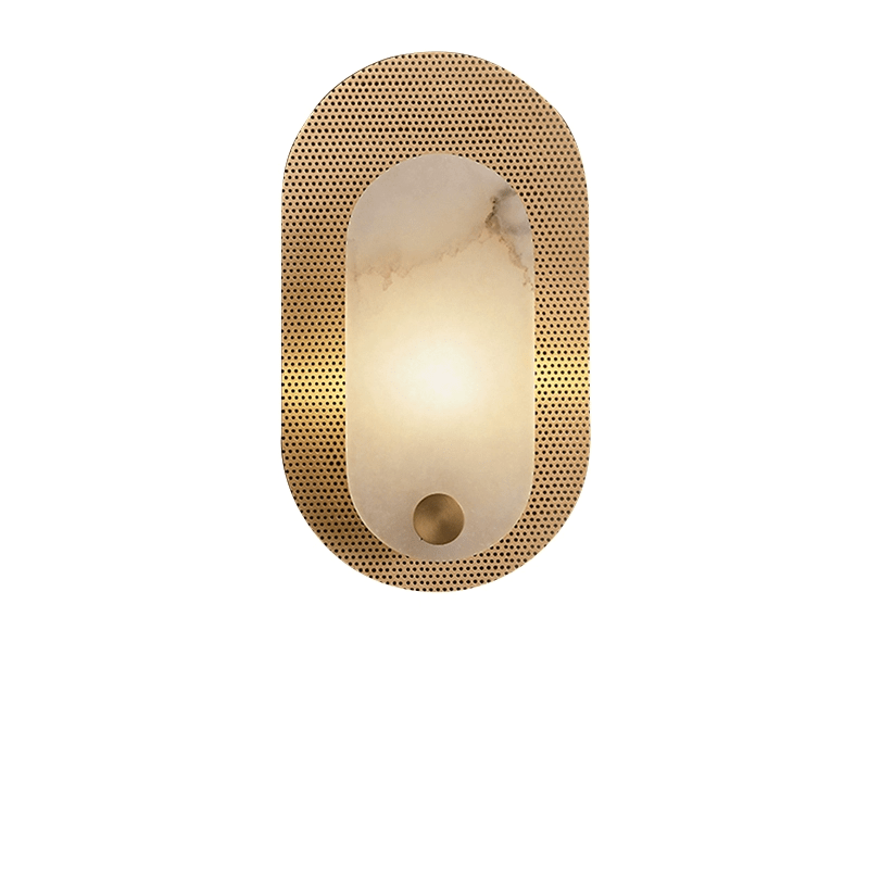 Perforated Oval Alabaster Wall Light - Wall Lamp, Hardwired Wall Sconce, detail 9