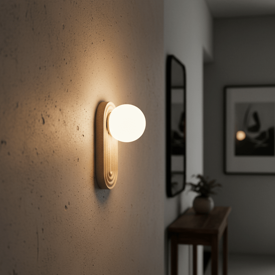Arco Travertine Wall Light, Hardwired Wall Sconce, detail 3