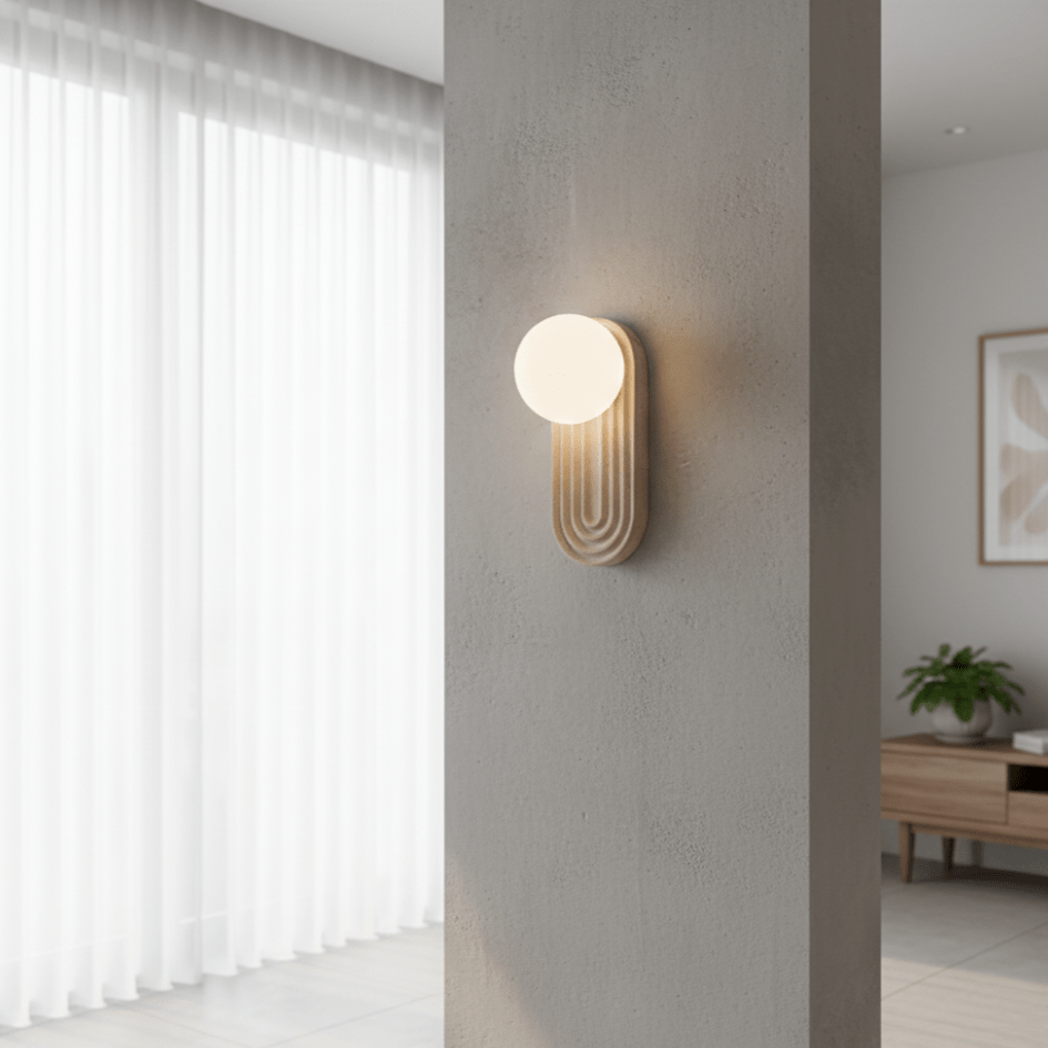 Arco Travertine Wall Light, Hardwired Wall Sconce, detail 11