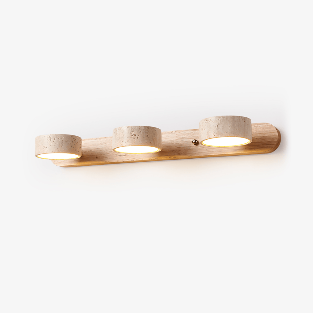 Travertine Duo Rechargeable Wall Light, Bathroom Wall Sconce, Dia 32cm x H 6cm