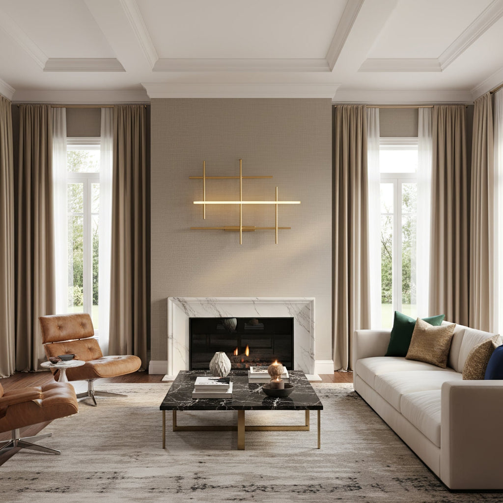 Geometric Linear Wall Light, Hardwired Wall Sconce, detail 2