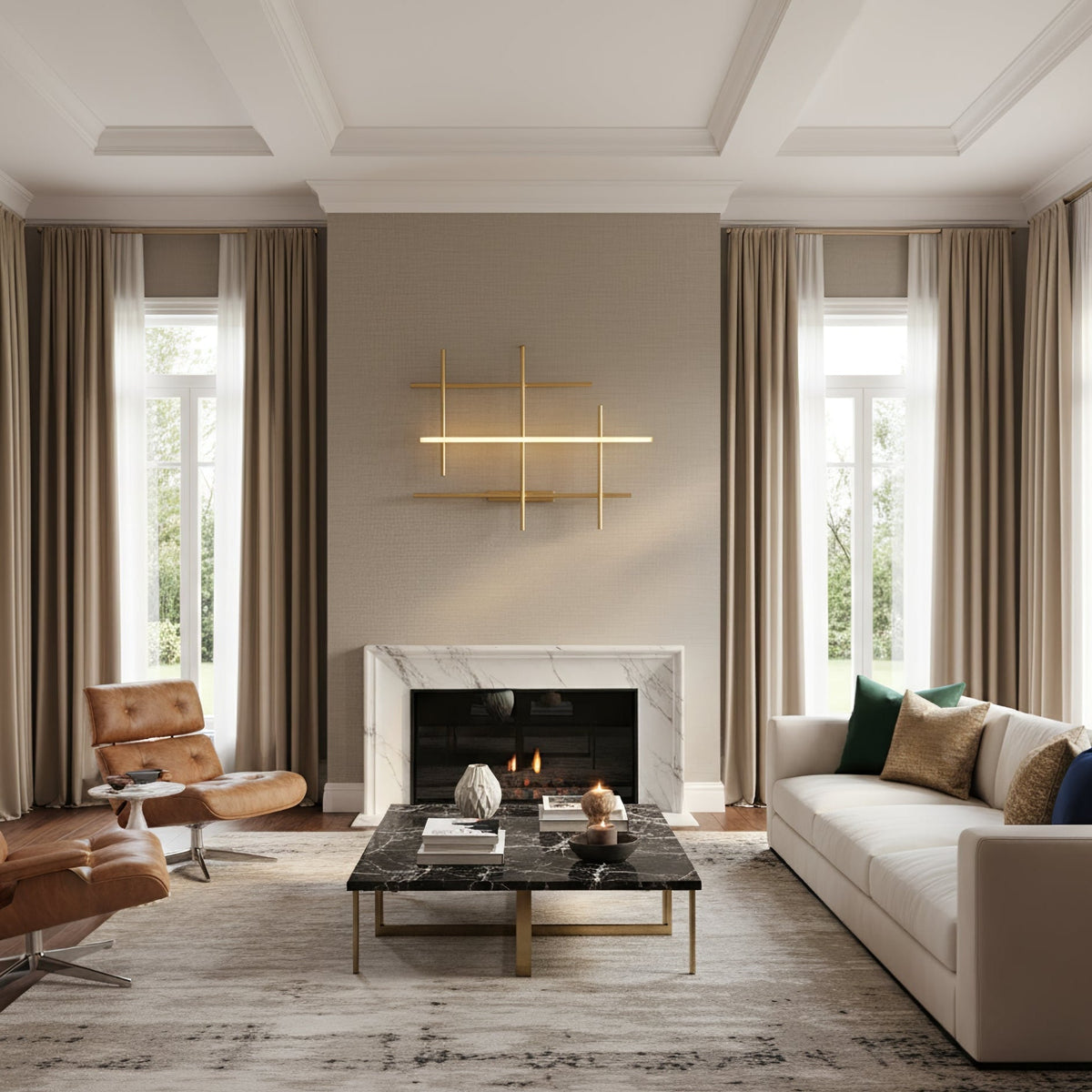 Geometric Linear Wall Light, Hardwired Wall Sconce, detail 2