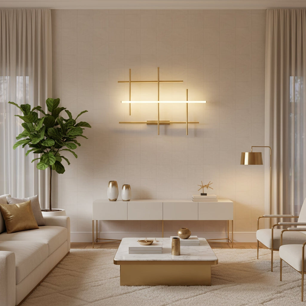 Geometric Linear Wall Light, Hardwired Wall Sconce, detail 7