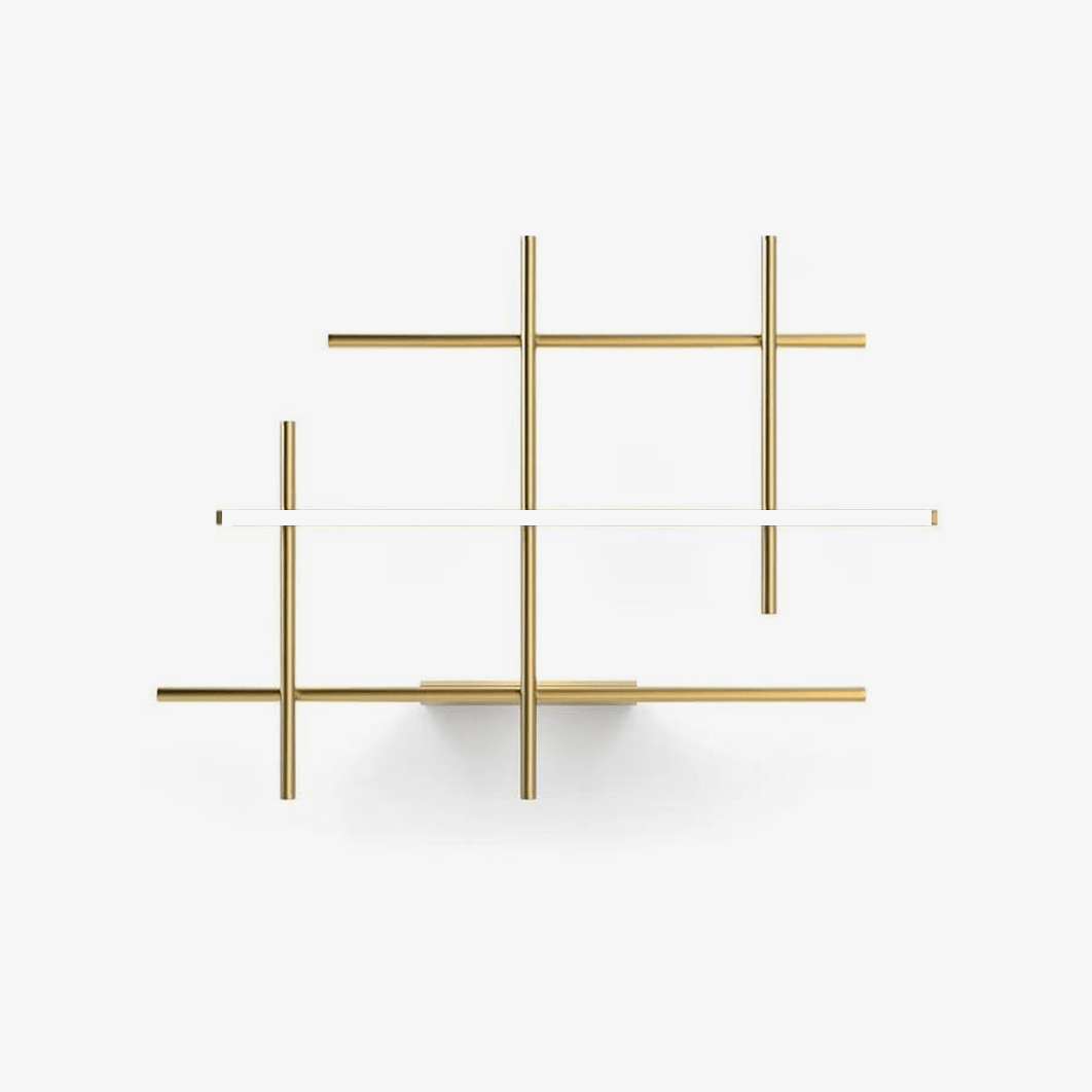 Geometric Linear Wall Light, Hardwired Wall Sconce, Metal, L 131cm x W 12cm x H 83cm
