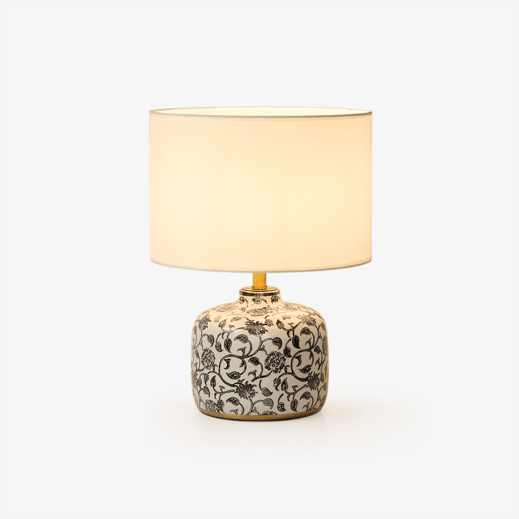 Ebony Vine Ceramic Table Light, Bedside Table Lamp, Metal, Dia 30cm x H 40cm