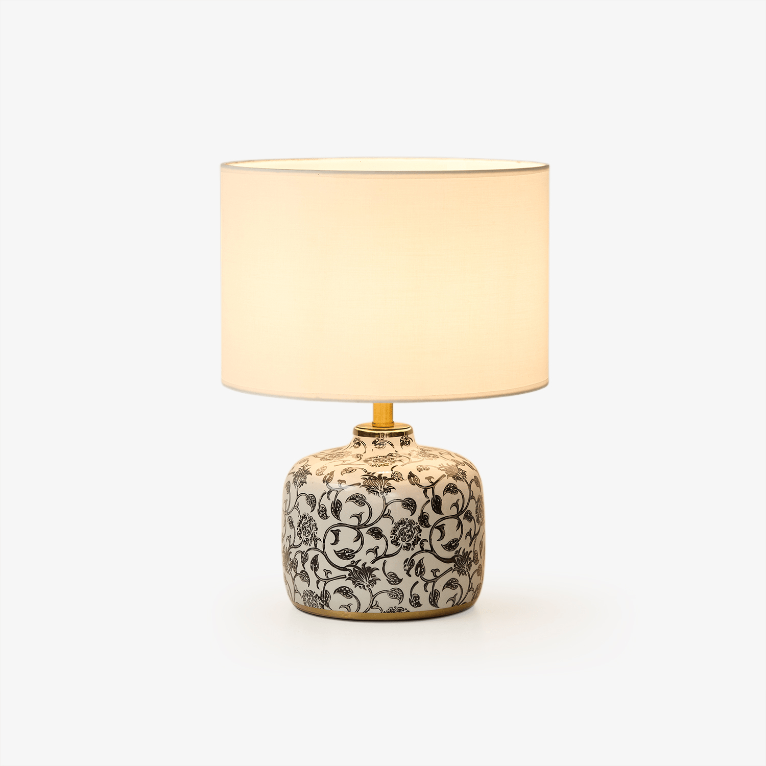 Ebony Vine Ceramic Table Light, Bedside Table Lamp, Metal, Dia 30cm x H 40cm