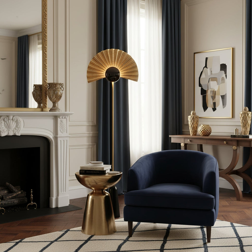 Gilded Fan Floor Light, Floor Lamp, detail 6