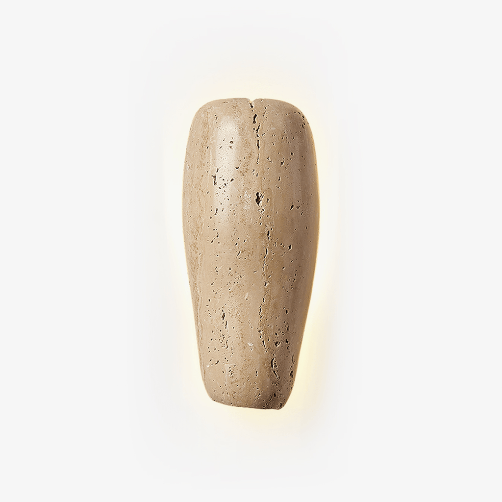 Earthy Stone Wall Light, Hardwired Wall Sconce, detail 2
