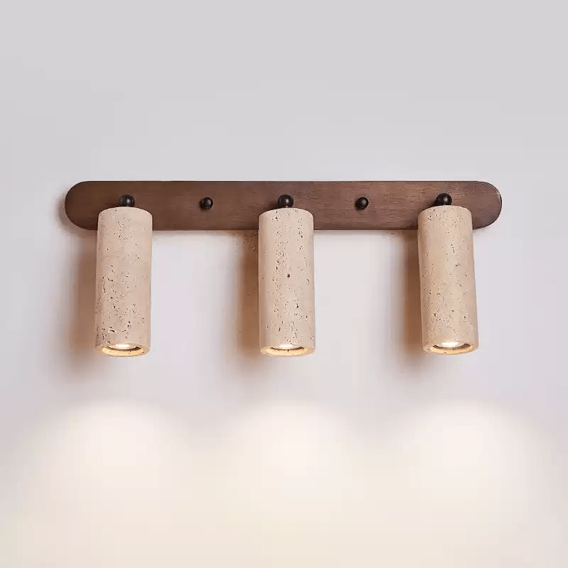Travertine Triple Spotlight Wall Light - Dia 35cm x H 16.5cm Travertine, Hardwired Wall Sconce, detail 15