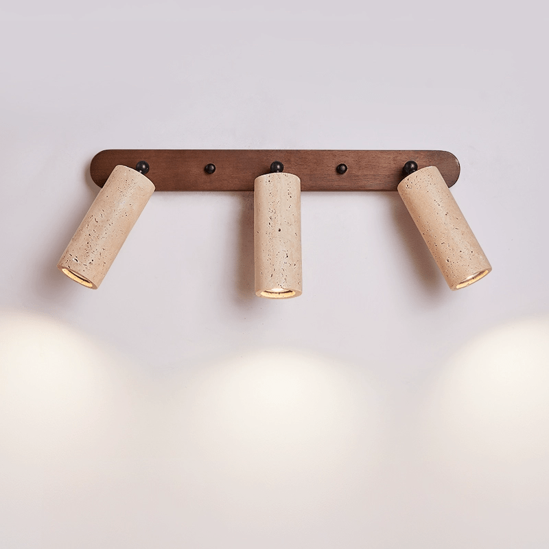Travertine Triple Spotlight Wall Light - Dia 35cm x H 16.5cm Travertine, Hardwired Wall Sconce, detail 17