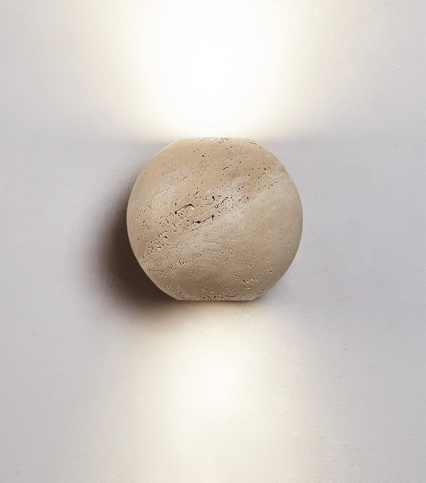 Travertine Globe Wall Light, Hardwired Wall Sconce, detail 7