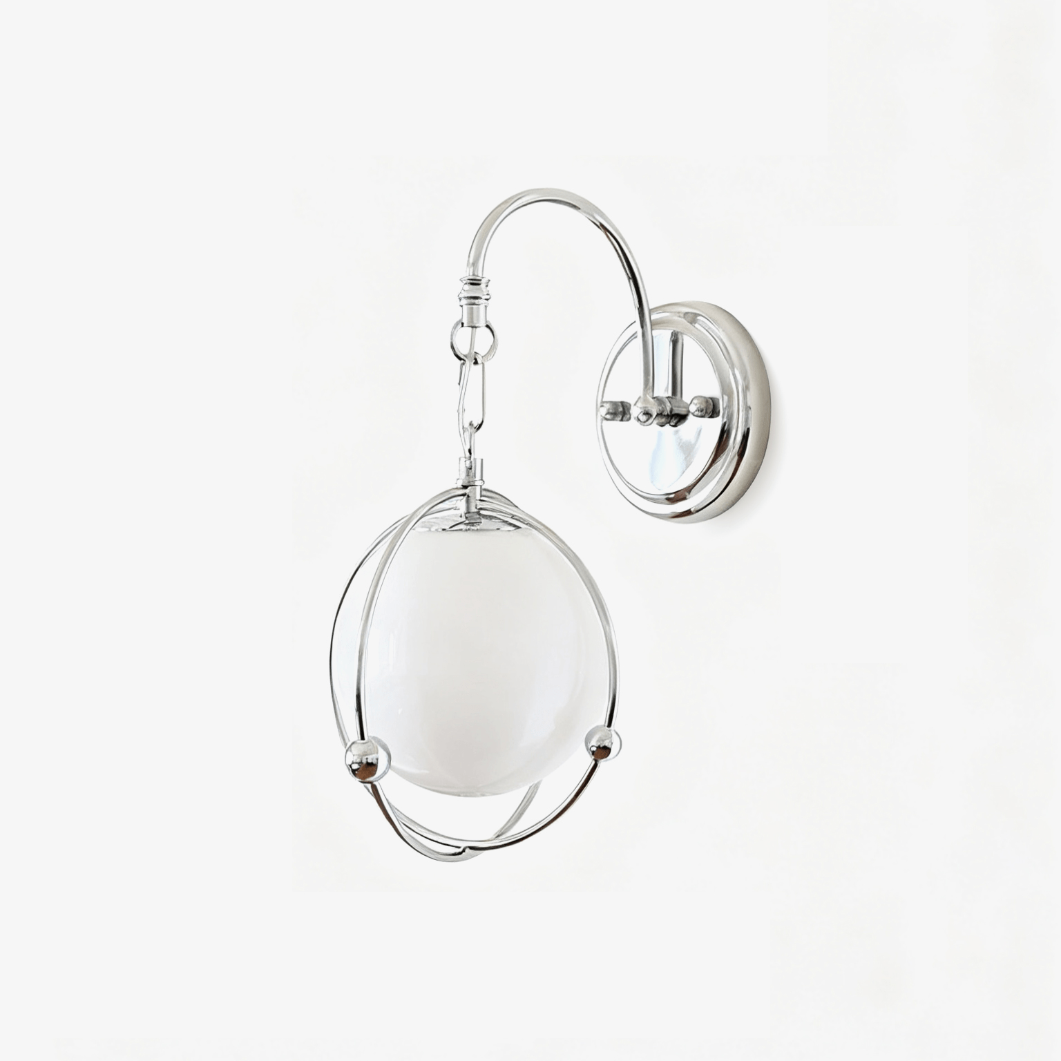 Orb Cage Semi Wall Light, Hardwired Wall Sconce, detail 2