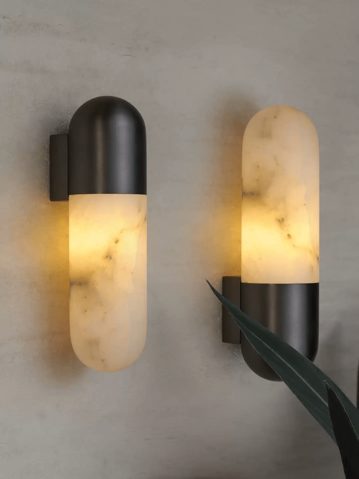 Capsule Alabaster Wall Light, Hardwired Wall Sconce, detail 4
