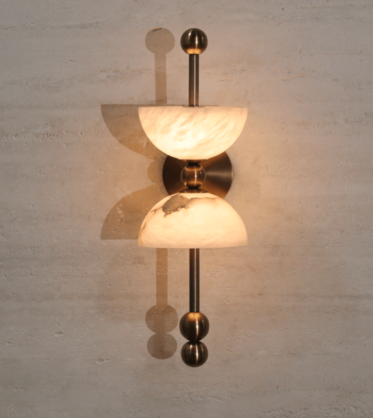 Duo Alabaster Wall Light, Hardwired Wall Sconce, detail 6