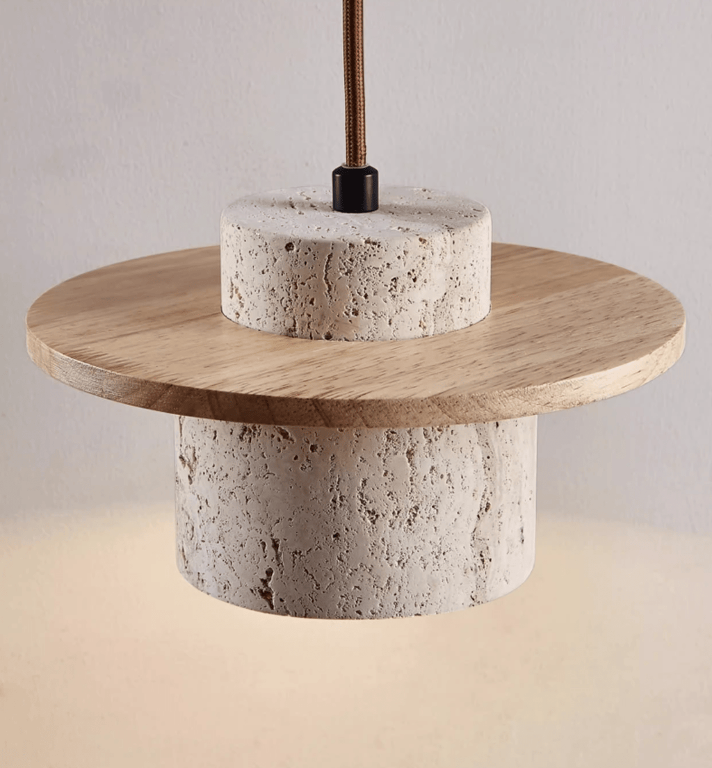 Cylindrical Stone Wall Light, Hardwired Wall Sconce, detail 5