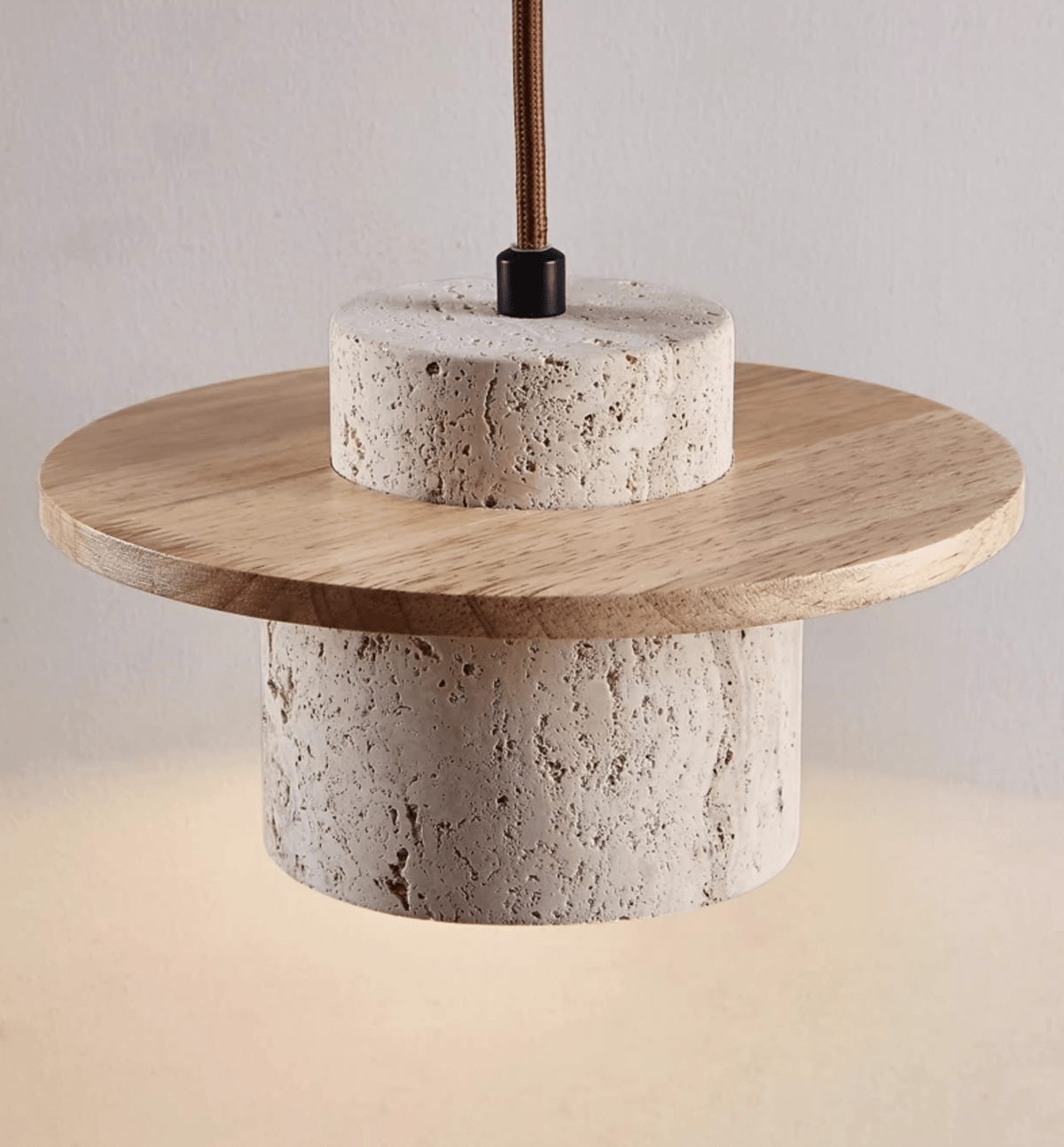 Cylindrical Stone Wall Light, Hardwired Wall Sconce, detail 5