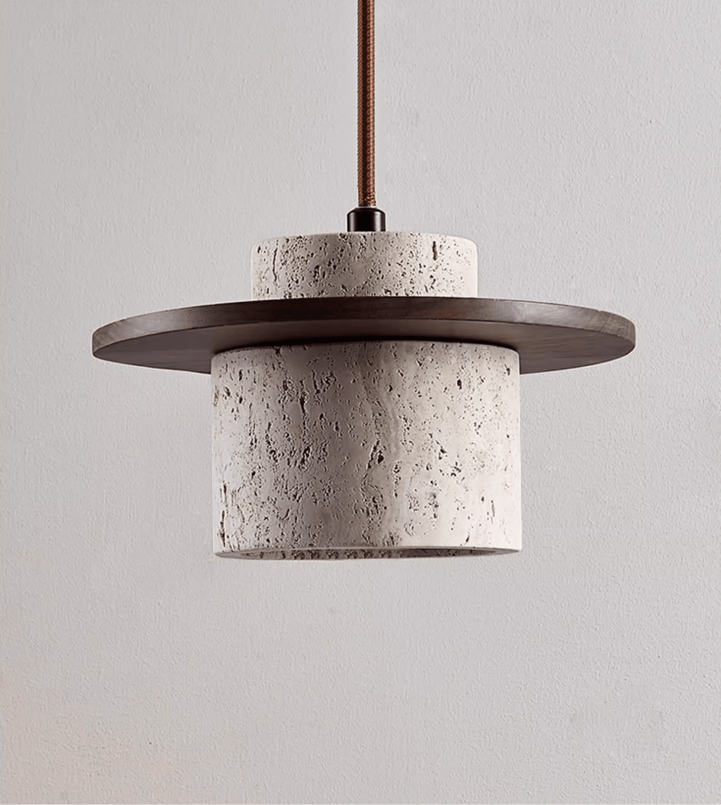 Cylindrical Stone Wall Light, Hardwired Wall Sconce, detail 6