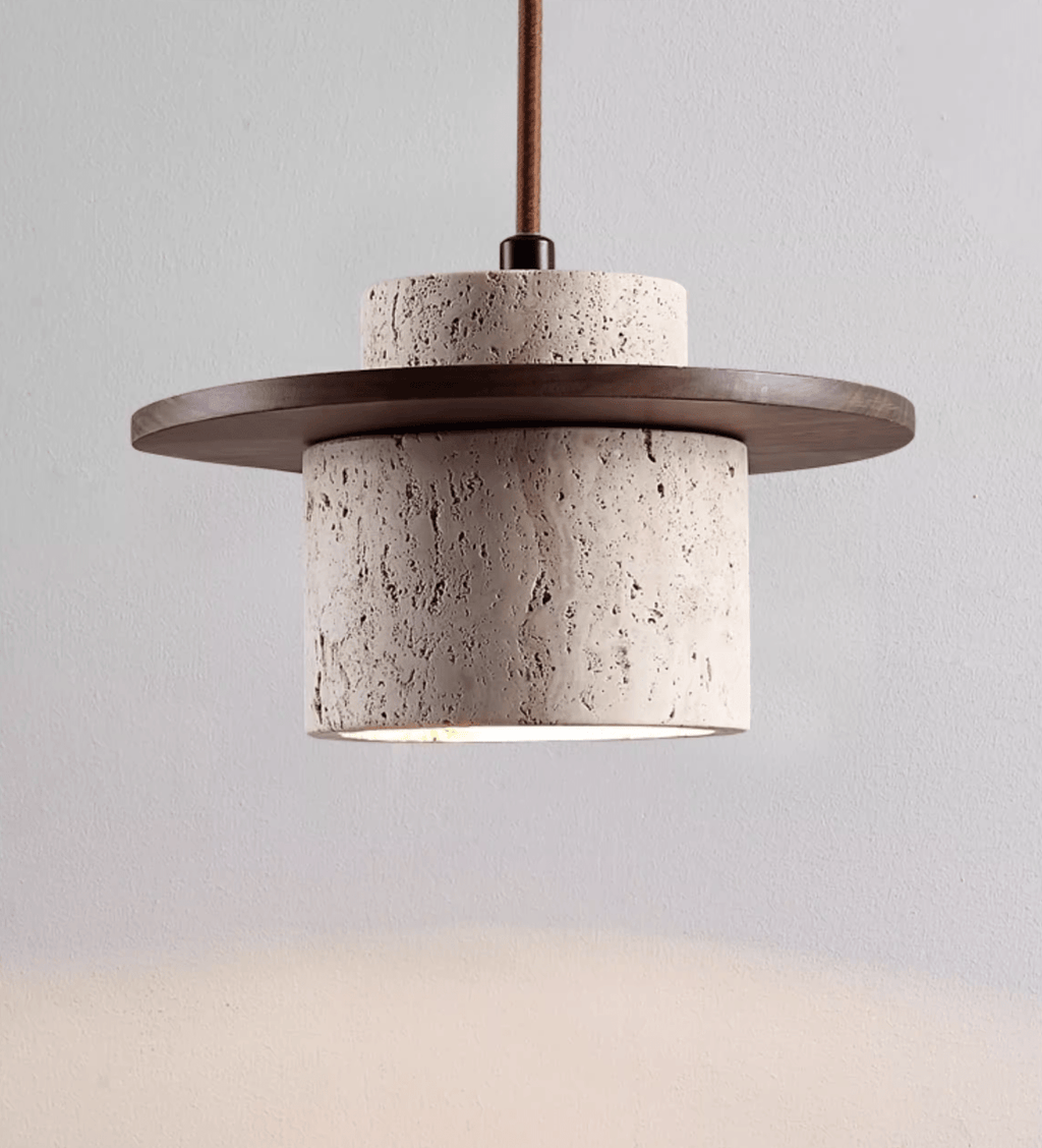 Cylindrical Stone Wall Light, Hardwired Wall Sconce, detail 7