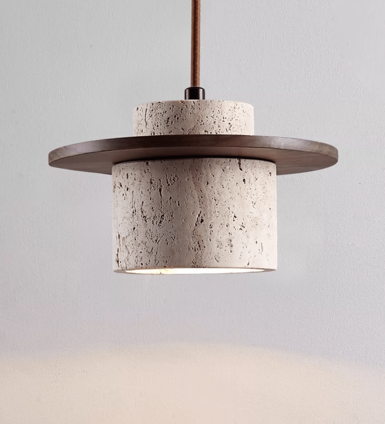 Cylindrical Stone Wall Light, Hardwired Wall Sconce, detail 7