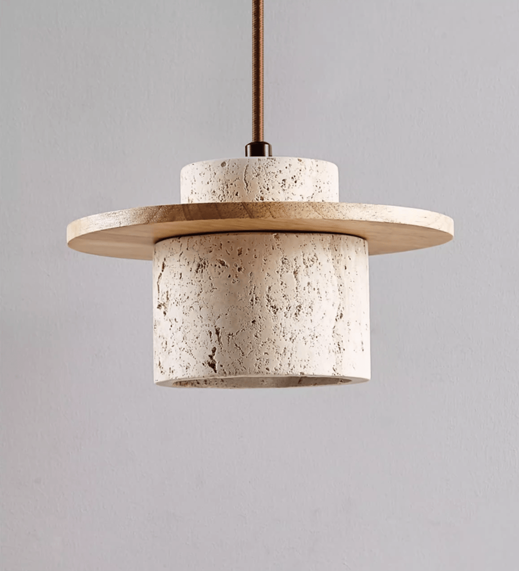 Cylindrical Stone Wall Light, Hardwired Wall Sconce, detail 8