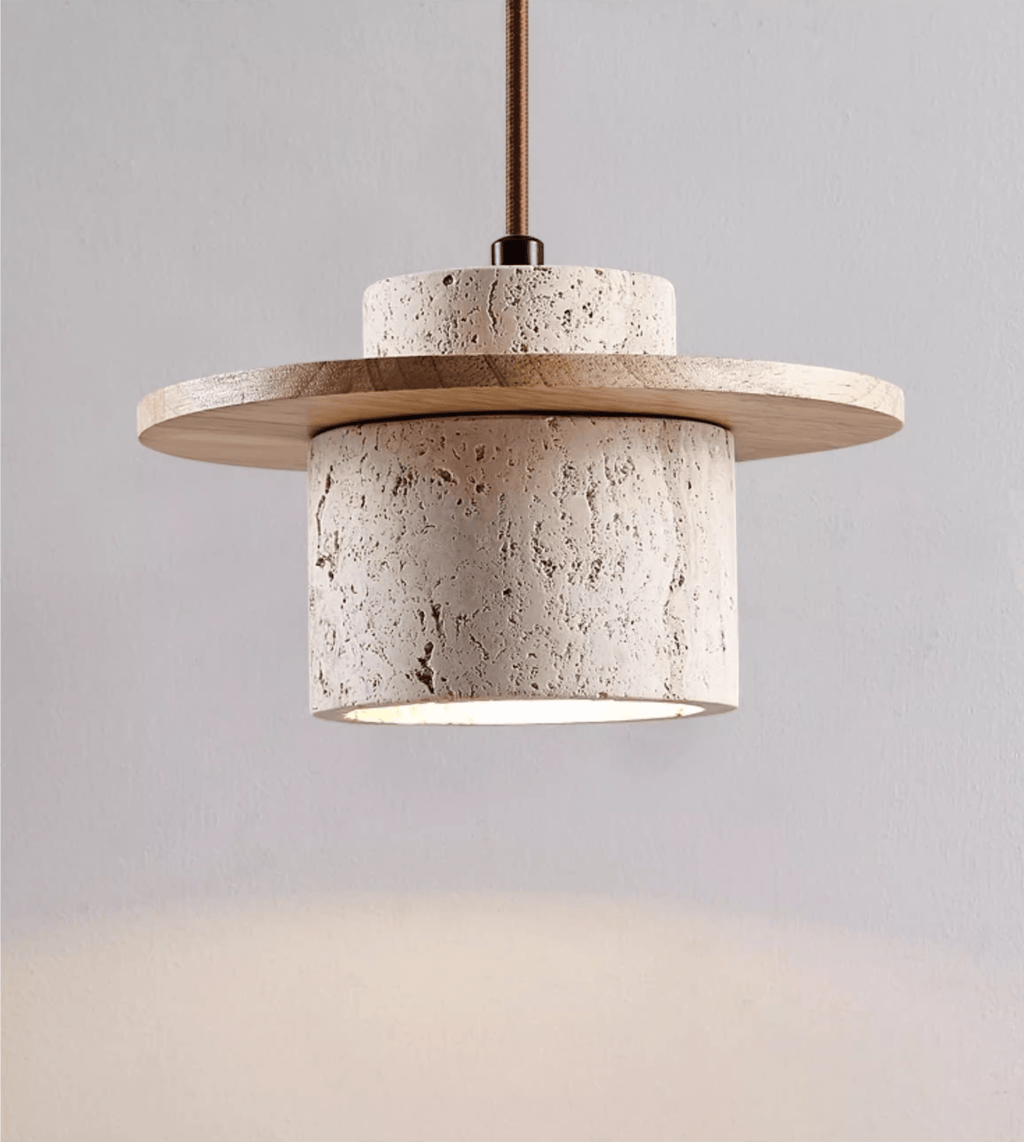 Cylindrical Stone Wall Light, Hardwired Wall Sconce, detail 9