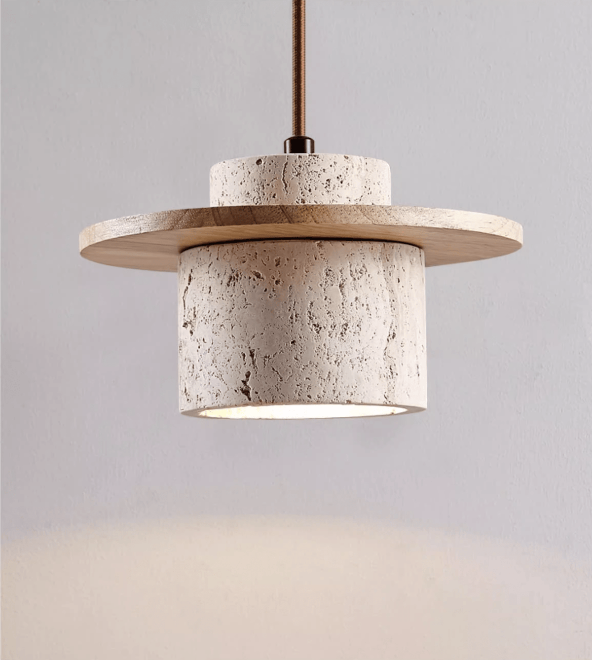 Cylindrical Stone Wall Light, Hardwired Wall Sconce, detail 9