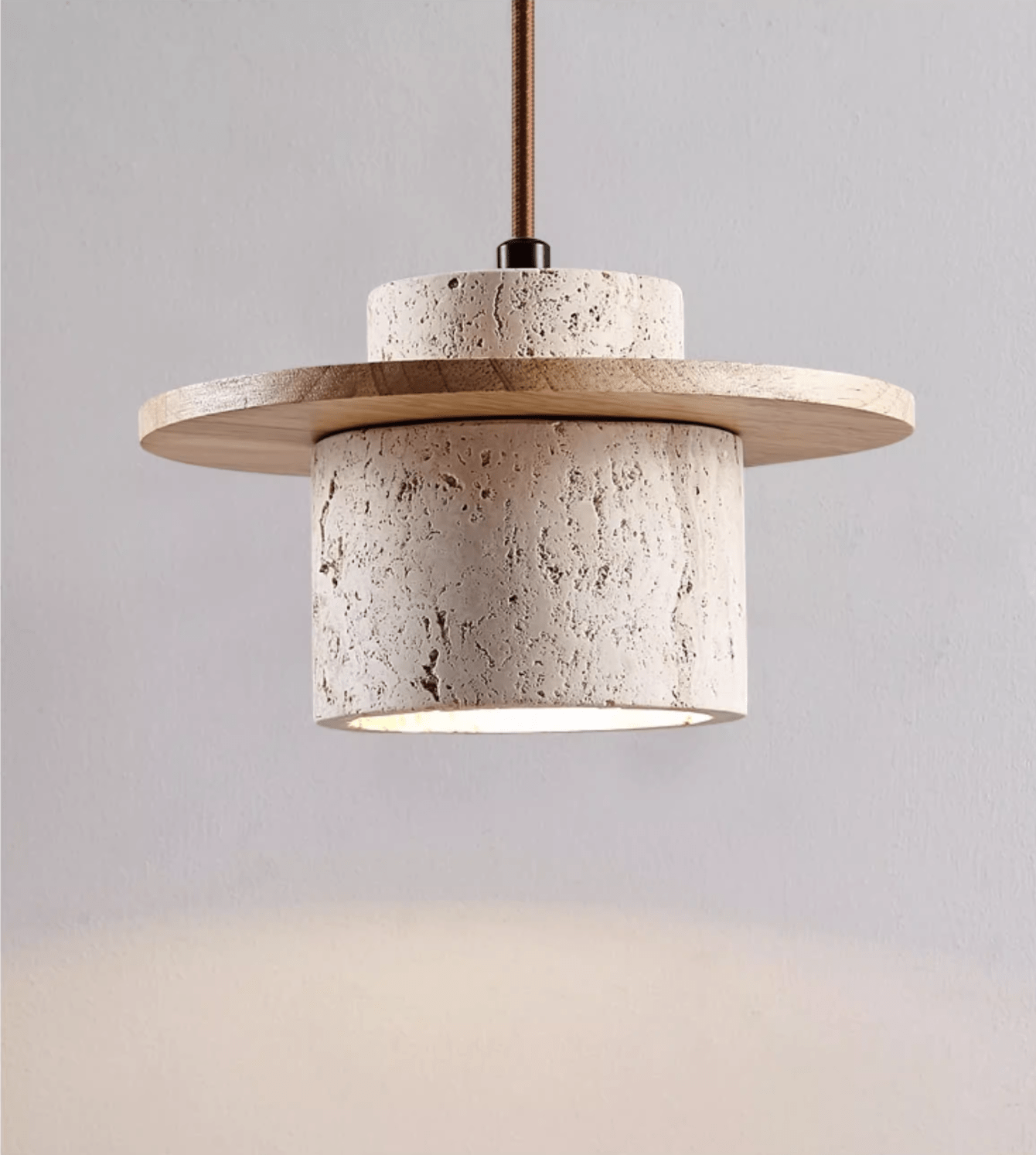 Cylindrical Stone Wall Light, Hardwired Wall Sconce, detail 9
