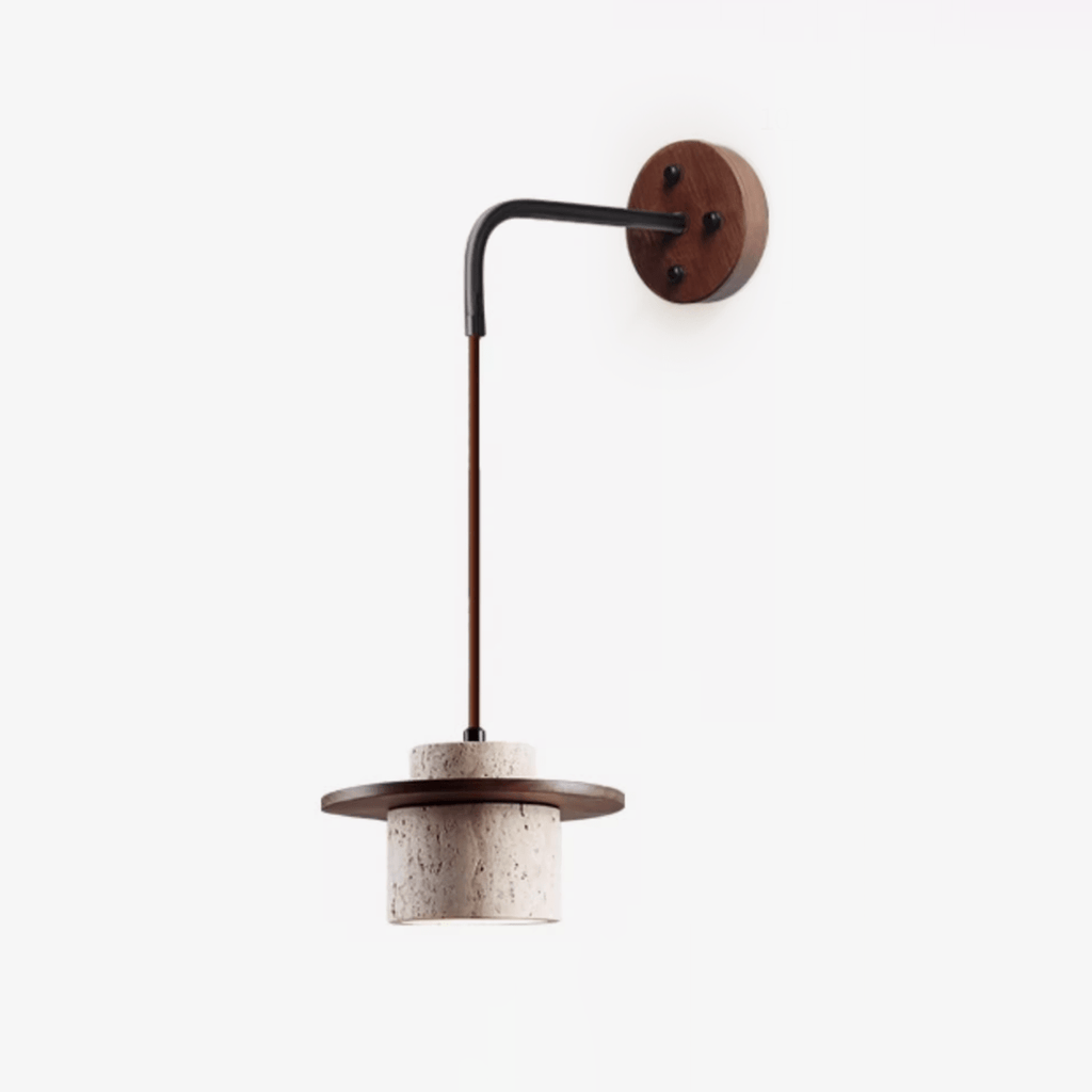 Cylindrical Stone Wall Light, Hardwired Wall Sconce, detail 2