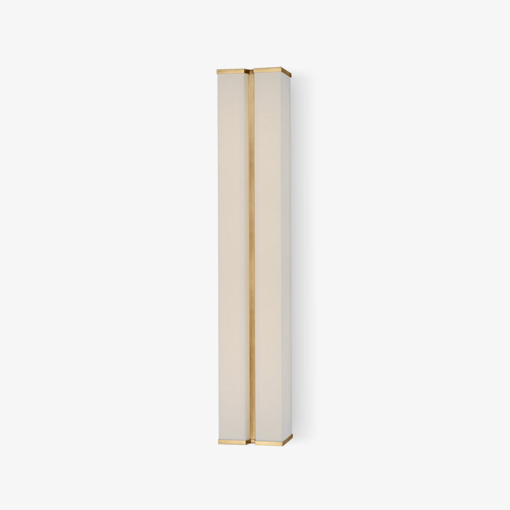 Columnar Fabric Wall Light - Dia 14cm x H 76cm Metal, Hardwired Wall Sconce, detail 2
