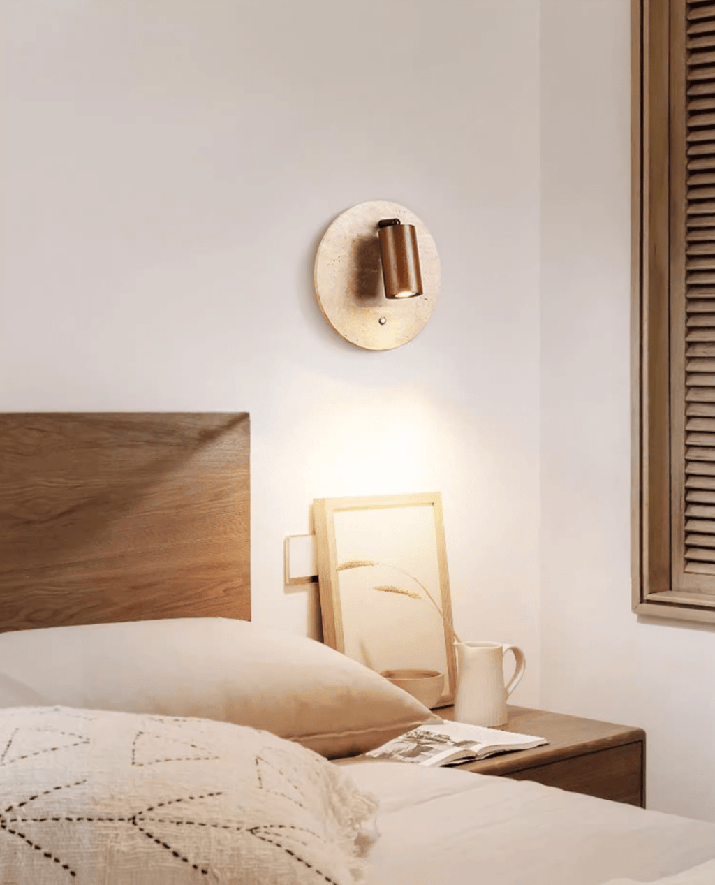 Travertine Spot Wall Light, Hardwired Wall Sconce, detail 8