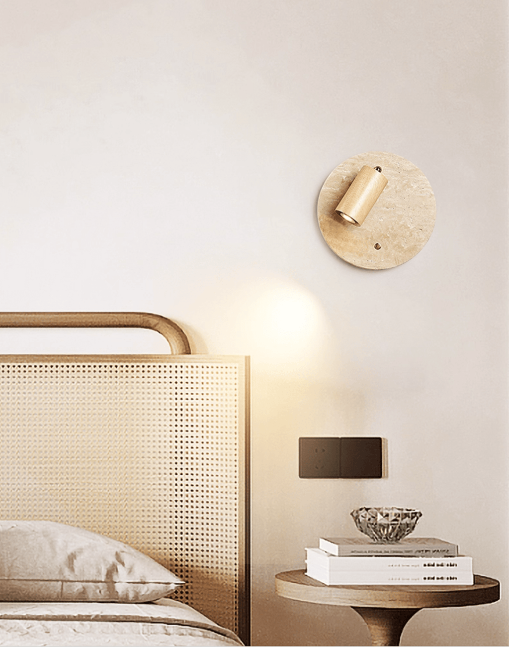Travertine Spot Wall Light, Hardwired Wall Sconce, detail 6