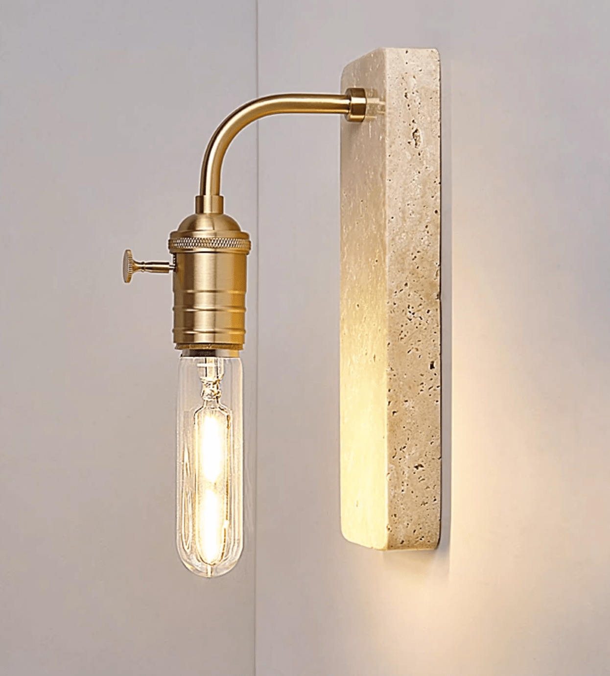 Industrial Stone Wall Light, Hardwired Wall Sconce, detail 8