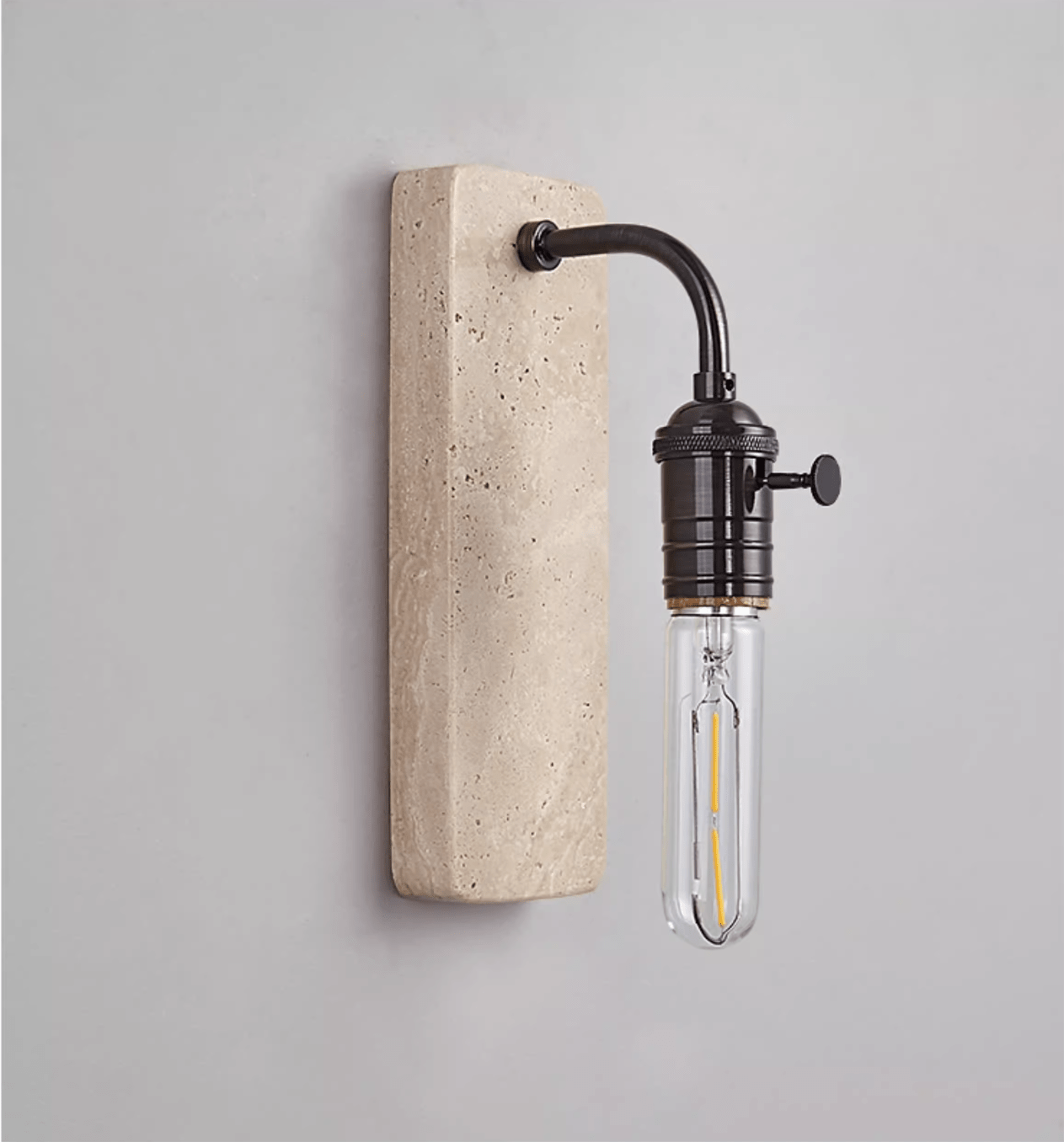 Industrial Stone Wall Light, Hardwired Wall Sconce, detail 10