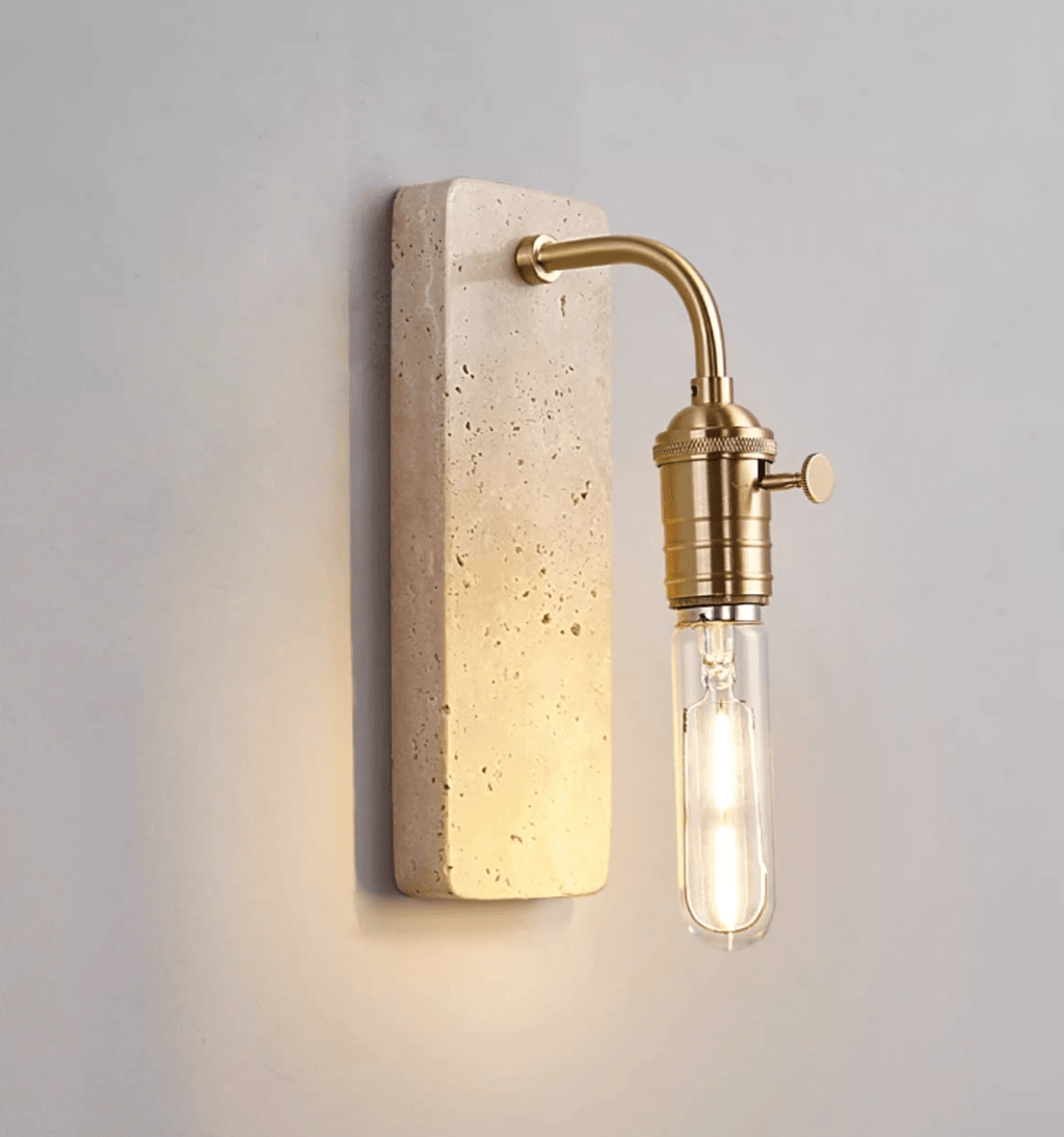 Industrial Stone Wall Light, Hardwired Wall Sconce, detail 11