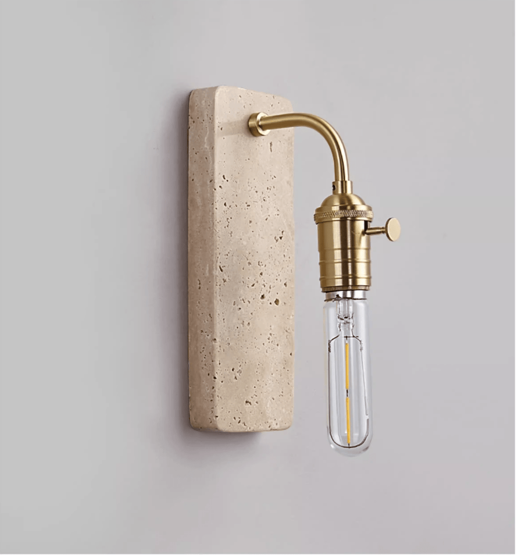 Industrial Stone Wall Light, Hardwired Wall Sconce, detail 12