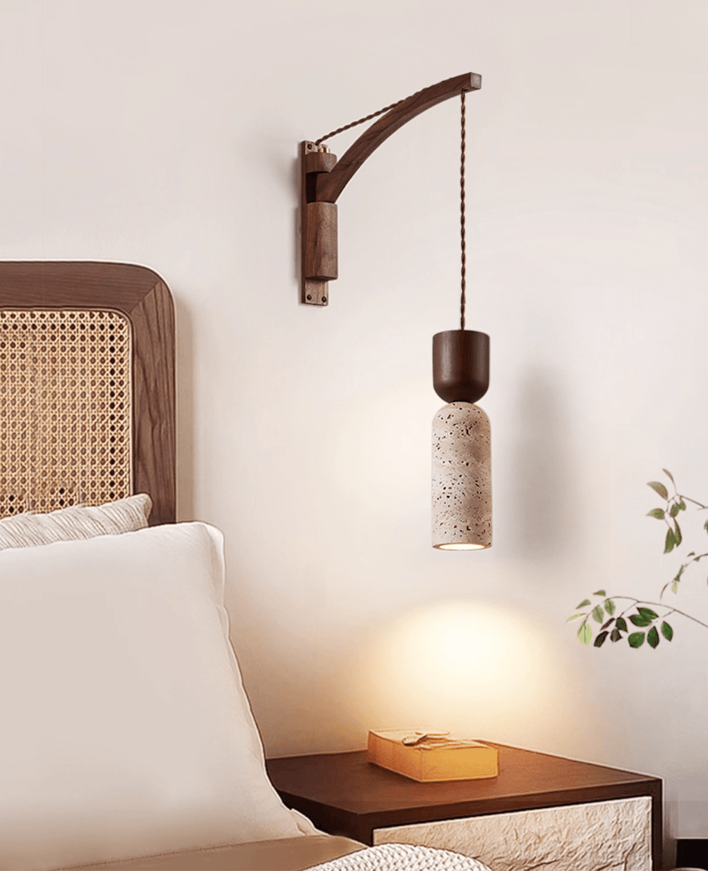 Travertine Fusion Wall Light, Hardwired Wall Sconce, detail 15