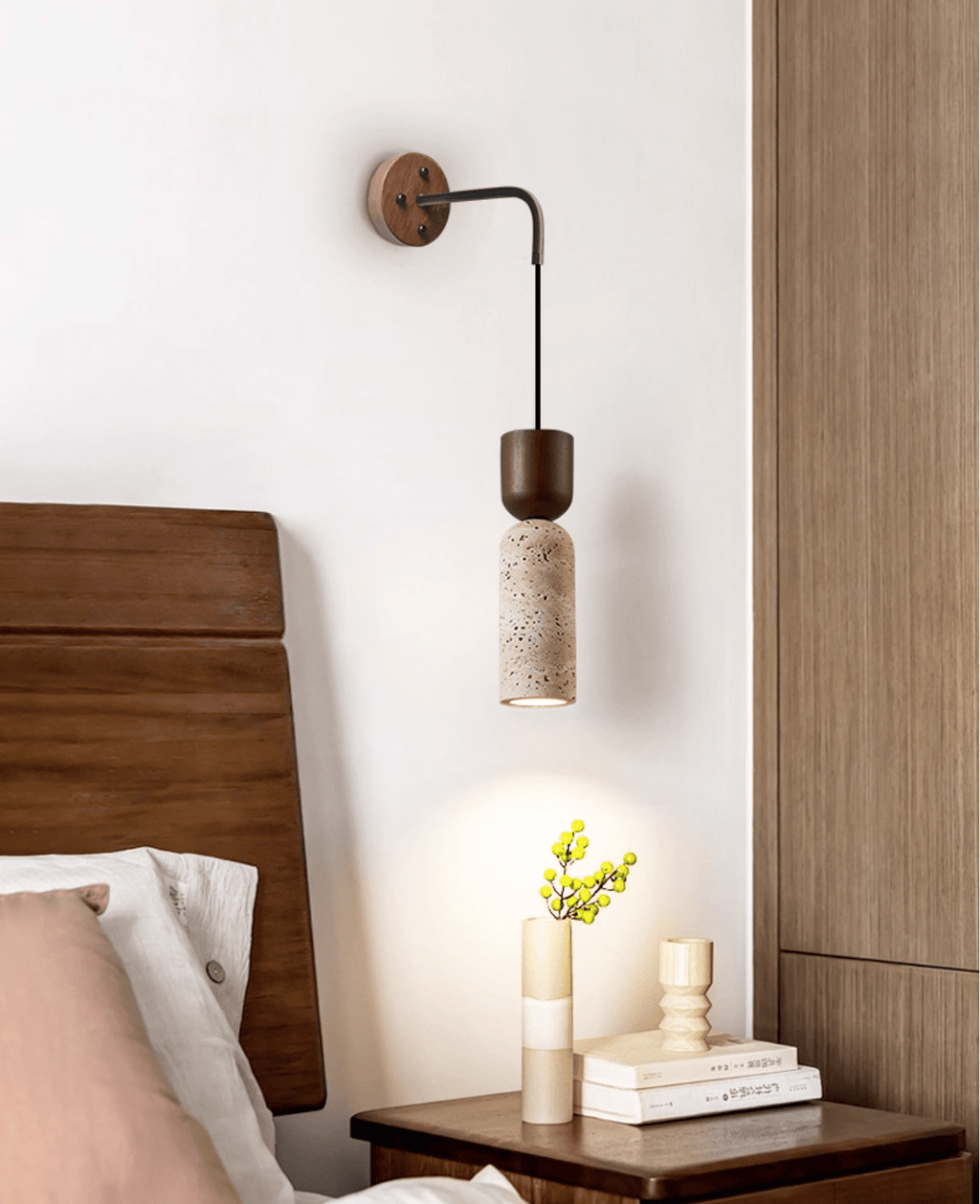 Travertine Fusion Wall Light, Hardwired Wall Sconce, detail 16