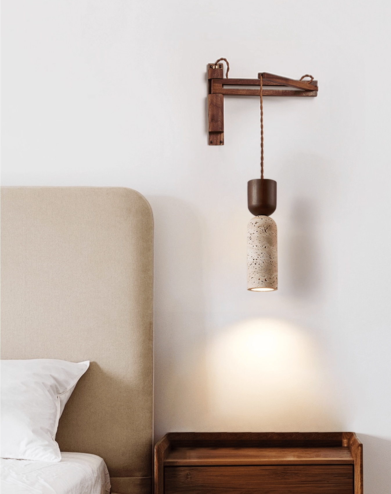 Travertine Fusion Wall Light, Hardwired Wall Sconce, detail 18
