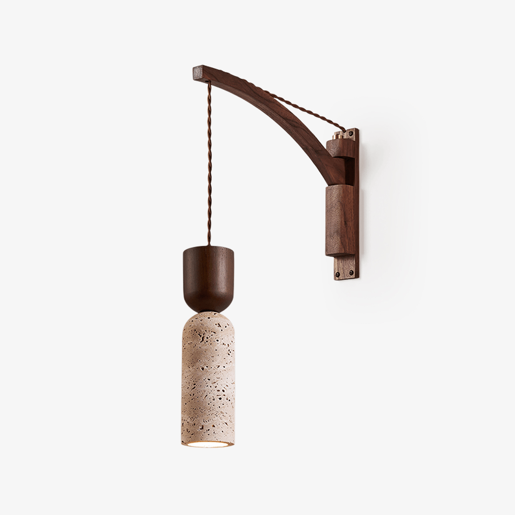 Travertine Fusion Wall Light, Hardwired Wall Sconce, detail 2