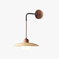 Wooden Saucer Wall Light, Hardwired Wall Sconce, Metal, Dia 30cm x H 17cm