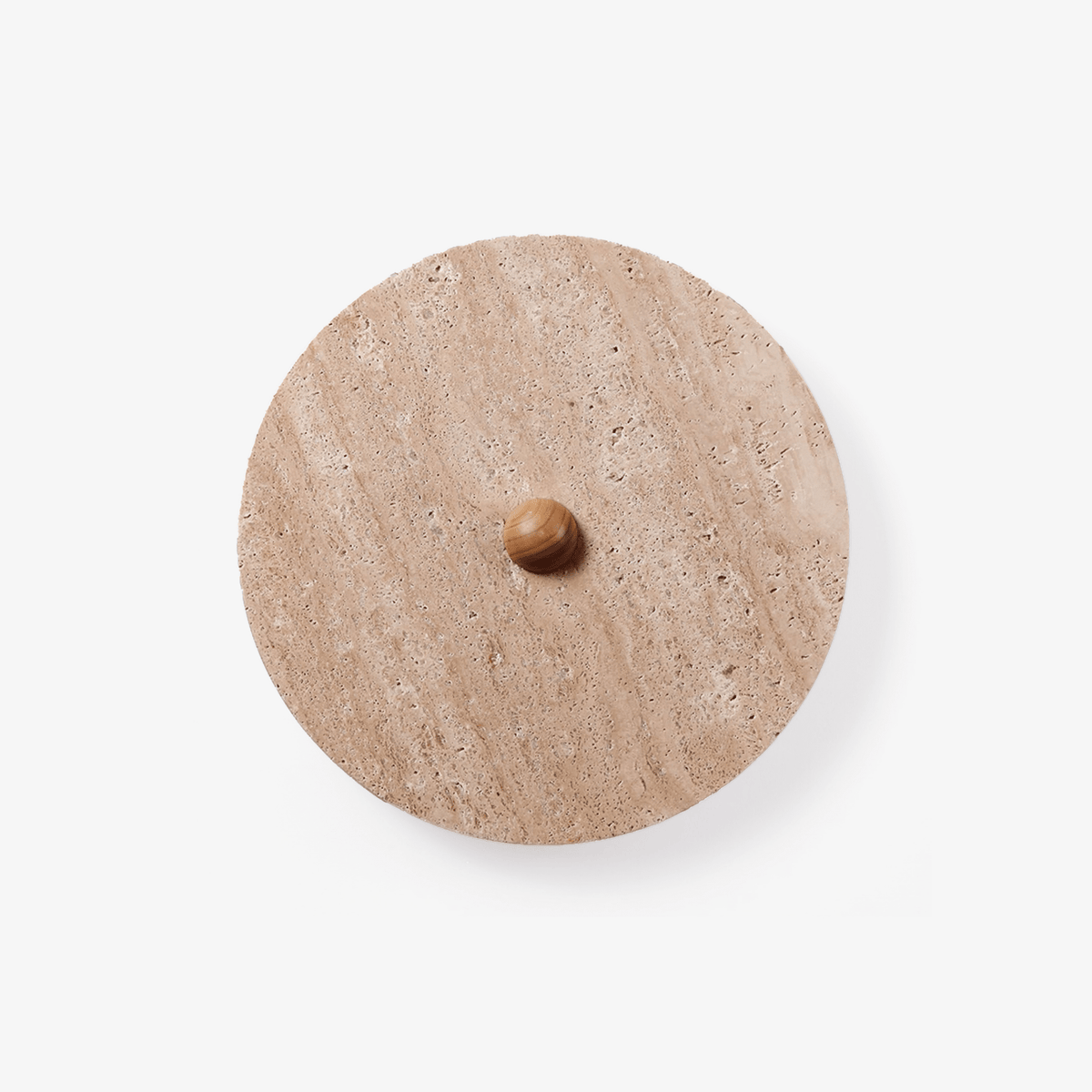 Circular Travertine Disk Wall Light, Hardwired Wall Sconce, detail 9