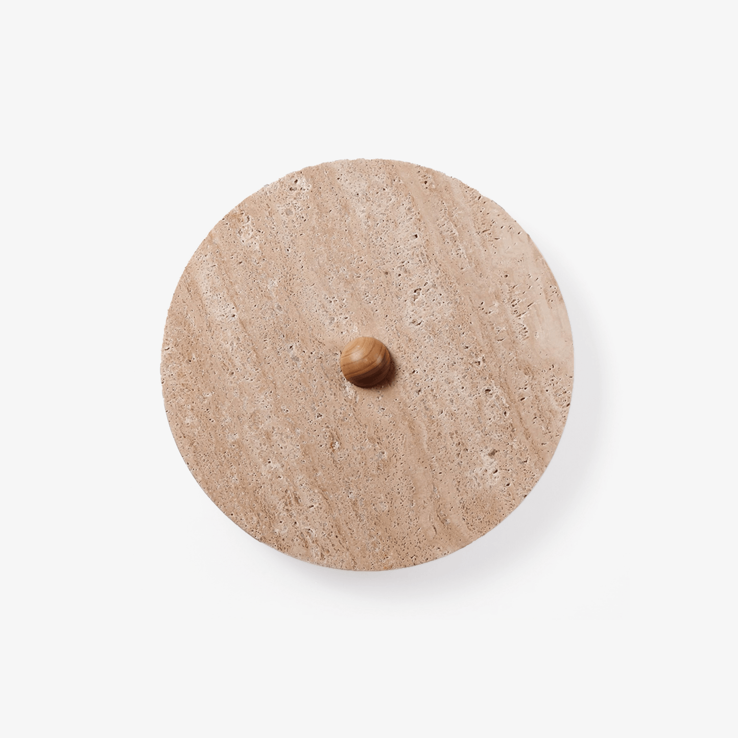 Circular Travertine Disk Wall Light, Hardwired Wall Sconce, detail 9