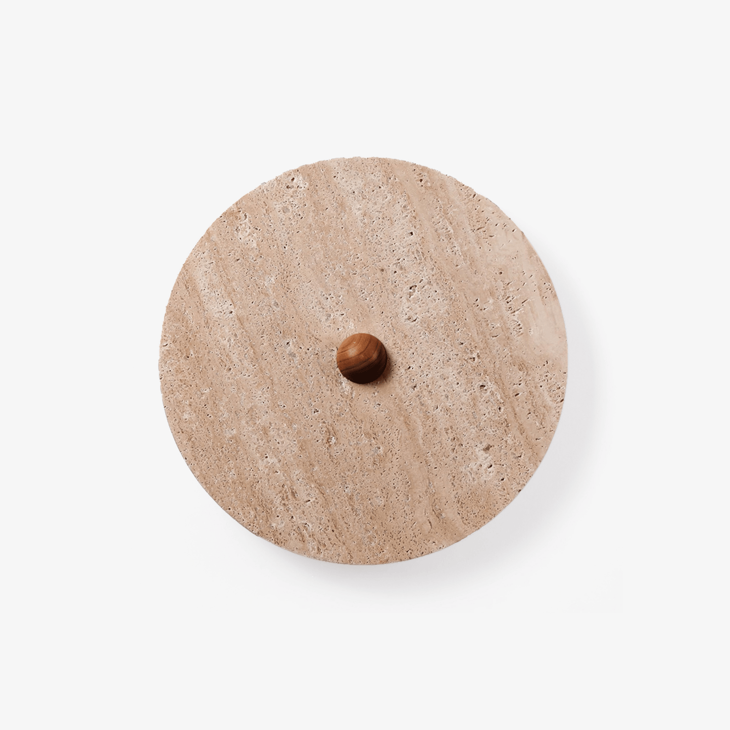 Circular Travertine Disk Wall Light, Hardwired Wall Sconce, Metal, Dia 30cm x H 30cm