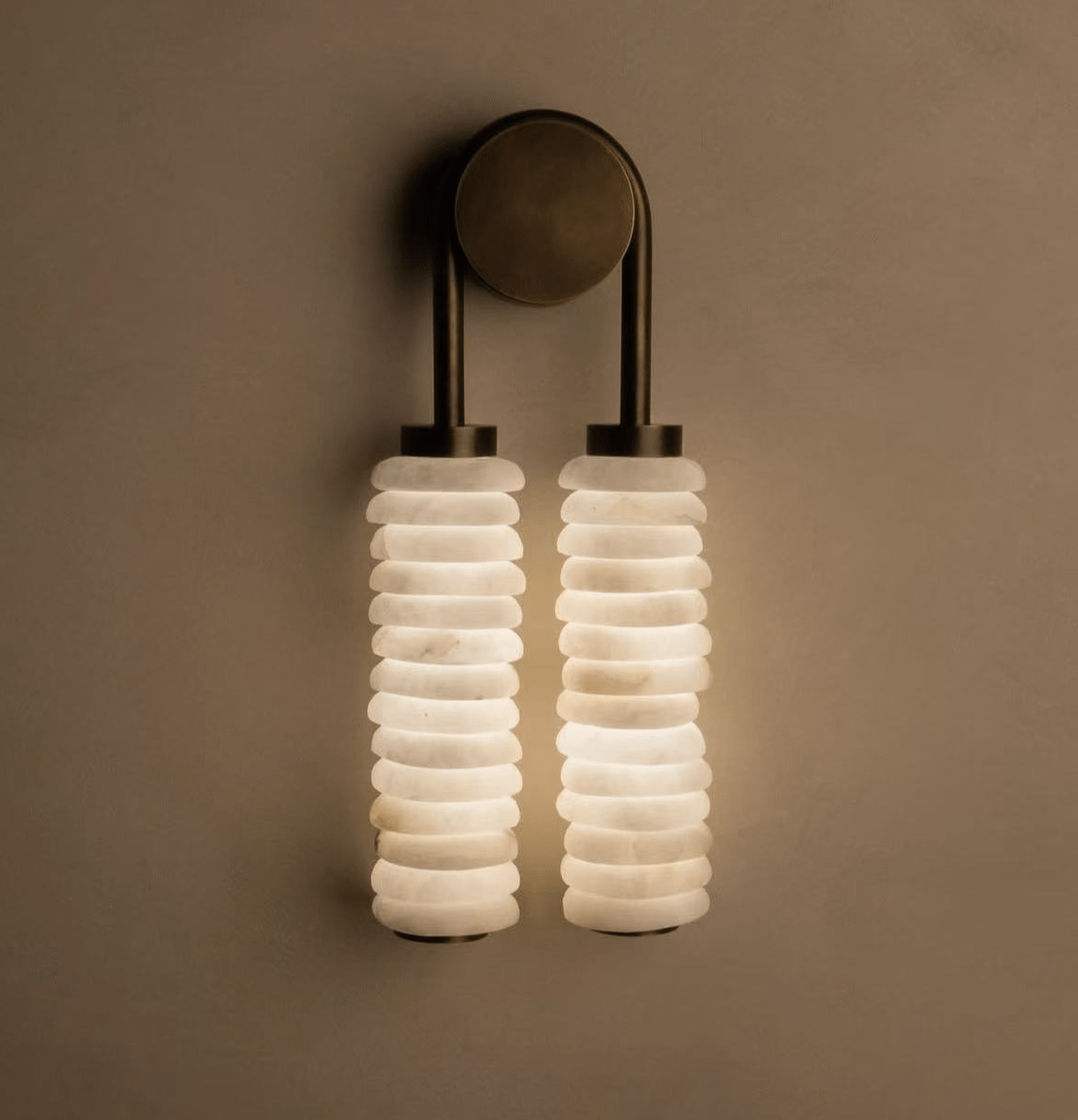 Calla Ribbed Alabaster Wall Light, Hardwired Wall Sconce, detail 20