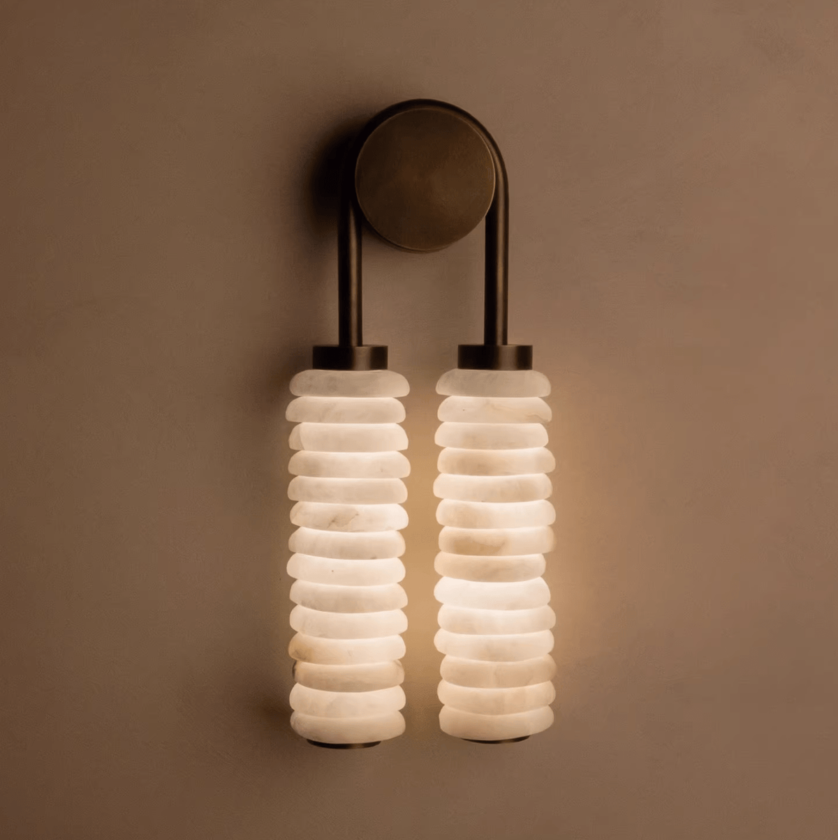 Calla Ribbed Alabaster Wall Light, Hardwired Wall Sconce, detail 21