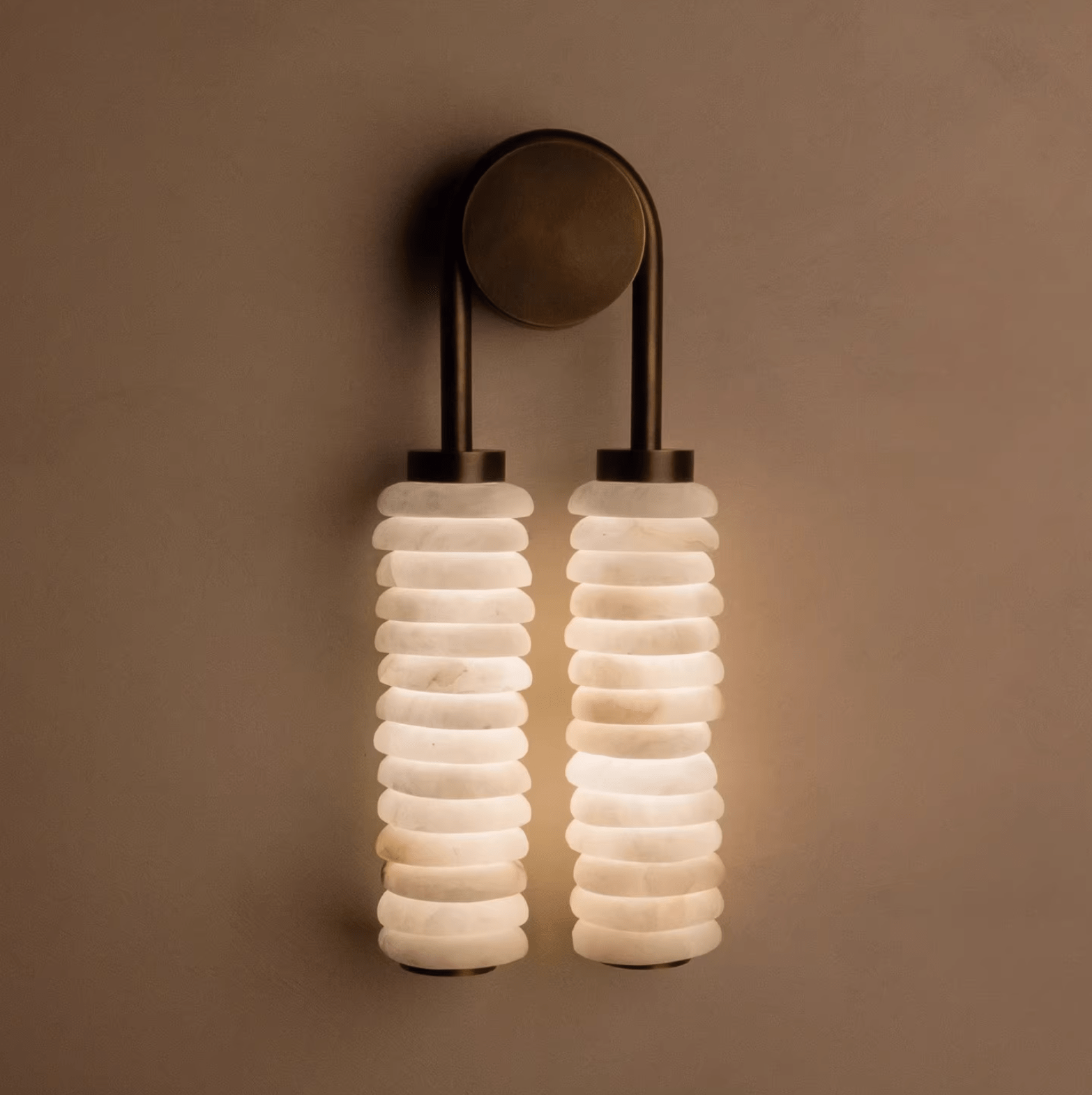 Calla Ribbed Alabaster Wall Light, Hardwired Wall Sconce, detail 21